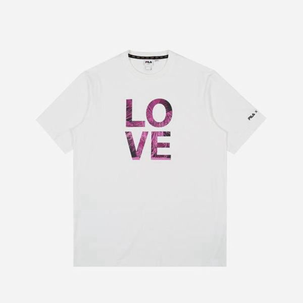 Fila Artist Graphic Love S/S Women's T-Shirts - White,NZ 958-43790